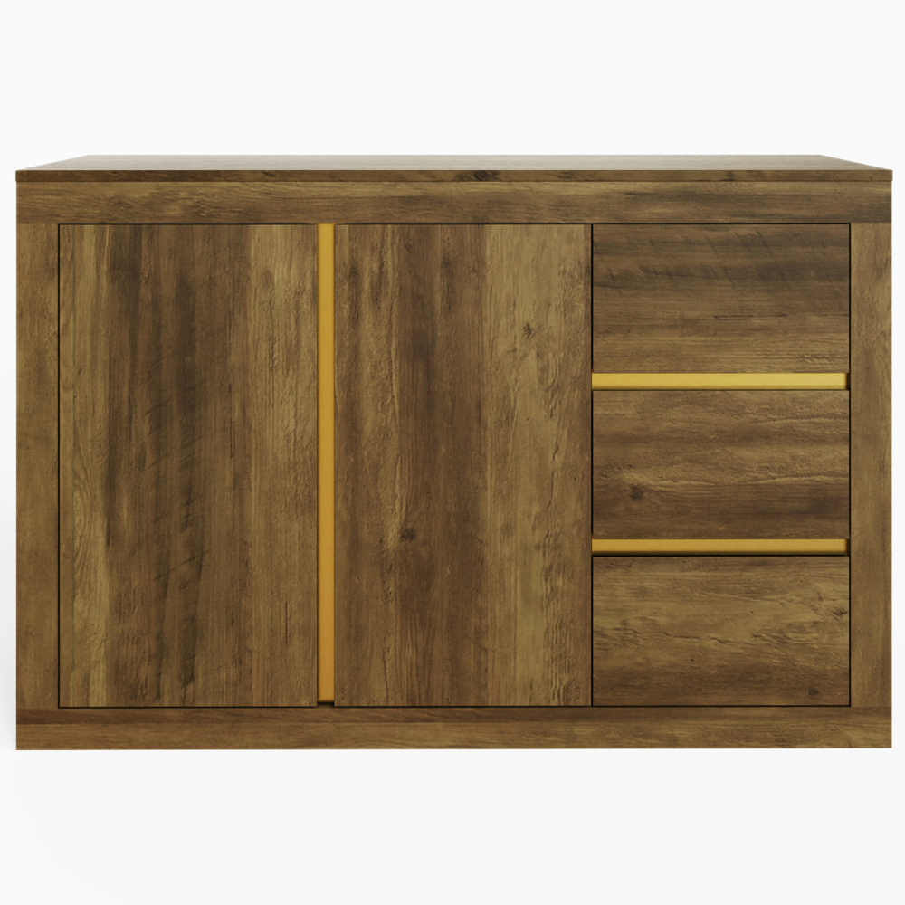 Arnhem Wooden Sideboard With 2 Drawers 2 Doors - Knotty Oak