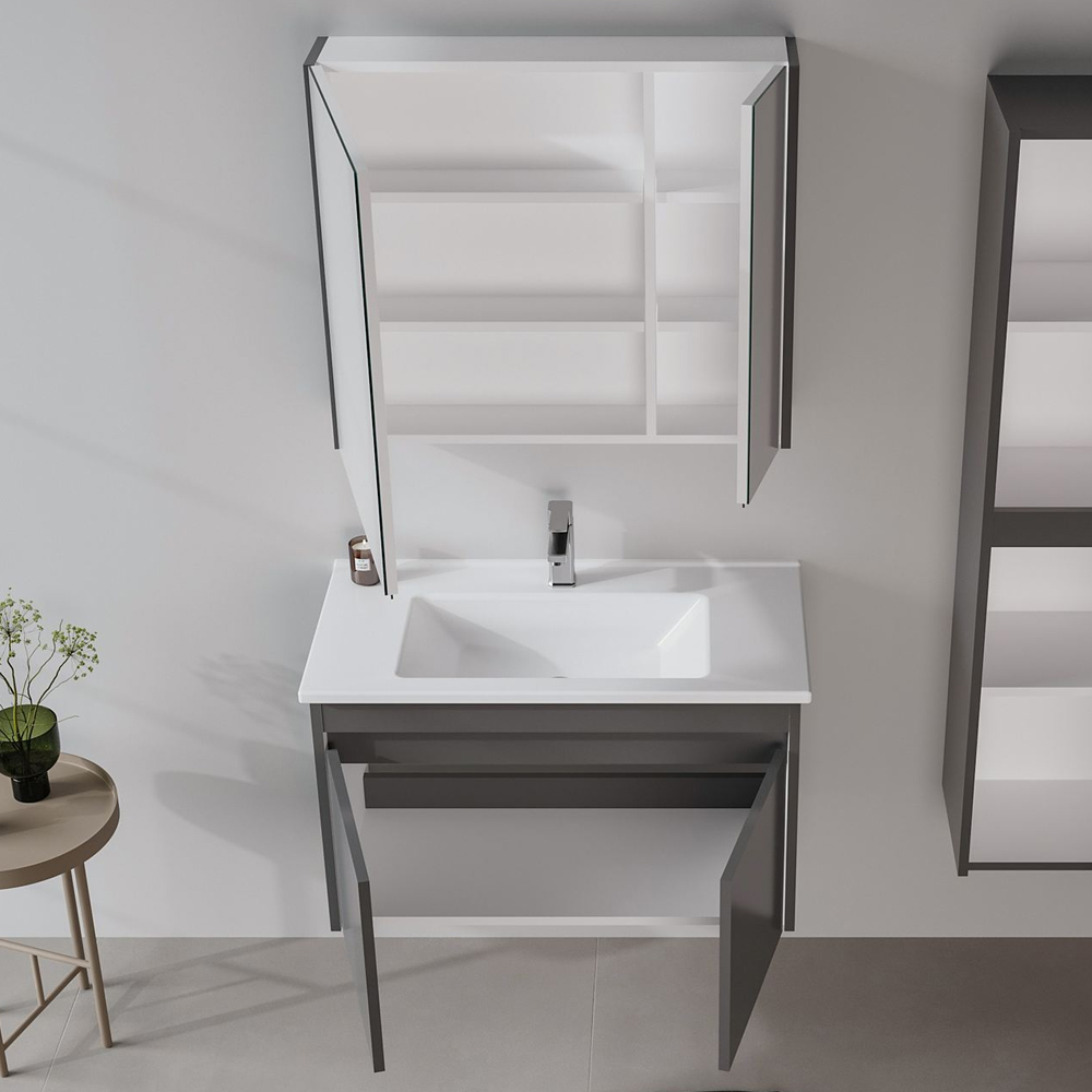 Arno Large Wooden Bathroom Furniture Set with 4 Doors in Grey