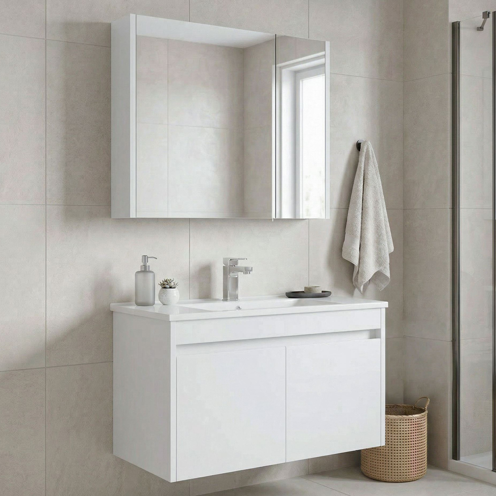 Arno Large Wooden Bathroom Furniture Set with 4 Doors in White