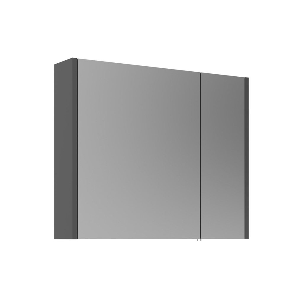 Arno Large Wooden Wall Mounted Bathroom Mirror Cabinet in Grey and Anthracite