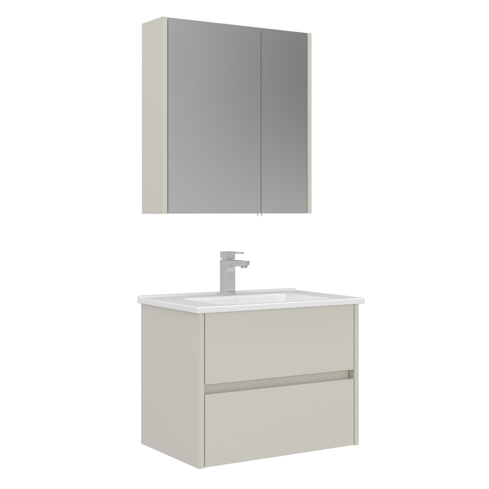 Arno Small Wooden Bathroom Furniture Set with 2 Doors 2 Drawers in Cashmere