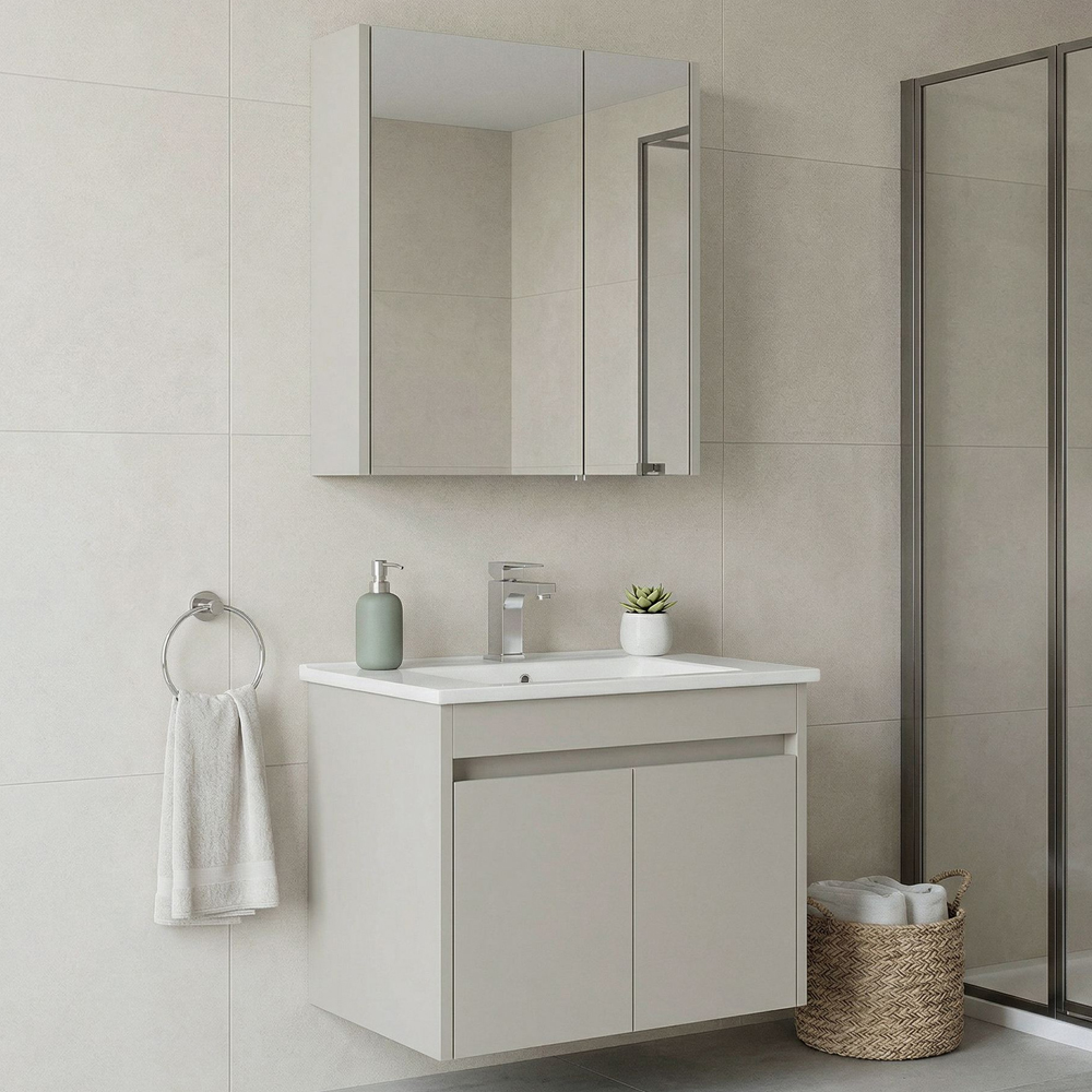 Arno Small Wooden Bathroom Furniture Set with 4 Doors in Cashmere