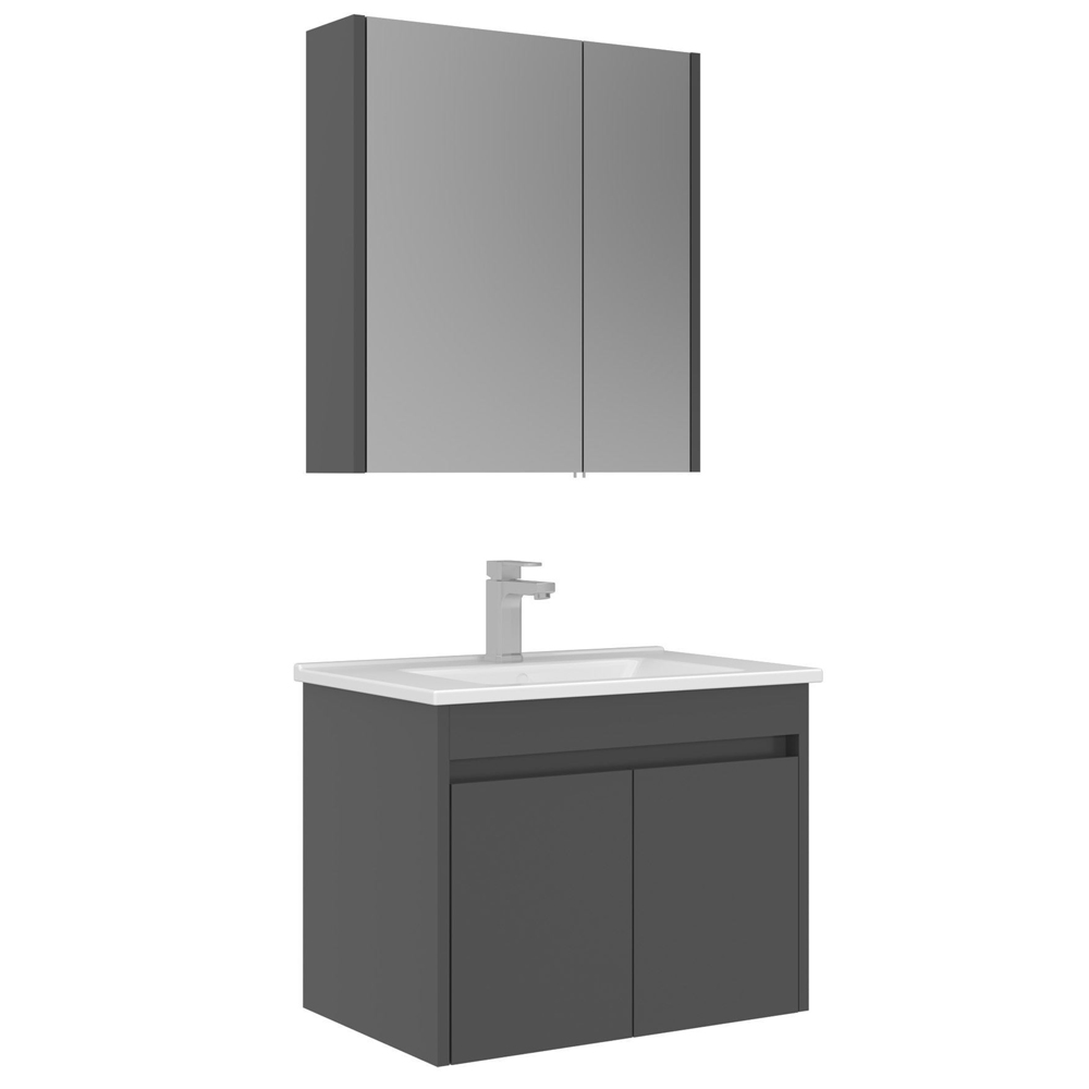 Arno Small Wooden Bathroom Furniture Set with 4 Doors in Grey