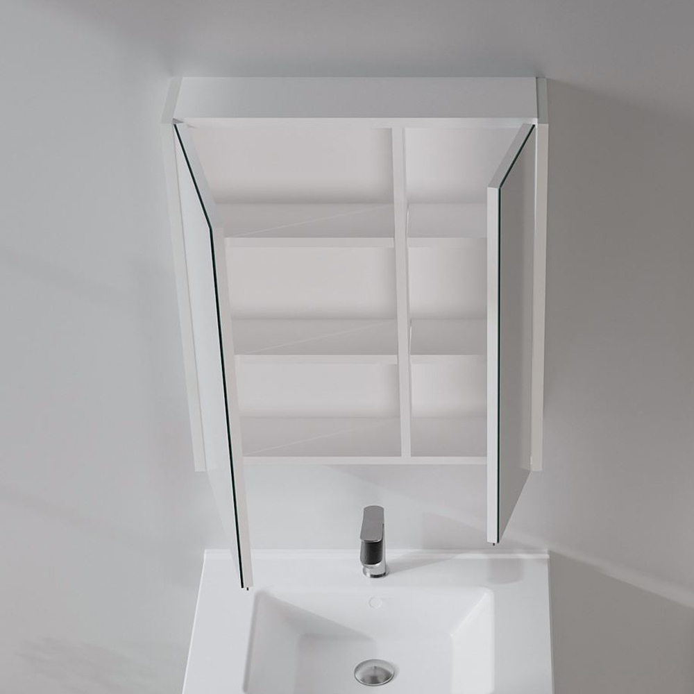 Arno Small Wooden Wall Mounted Bathroom Mirror Cabinet in Cashmere