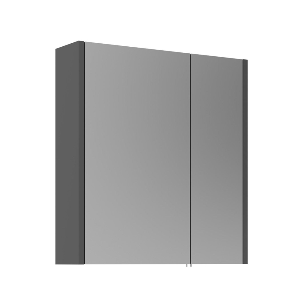 Arno Small Wooden Wall Mounted Bathroom Mirror Cabinet in Grey and Anthracite