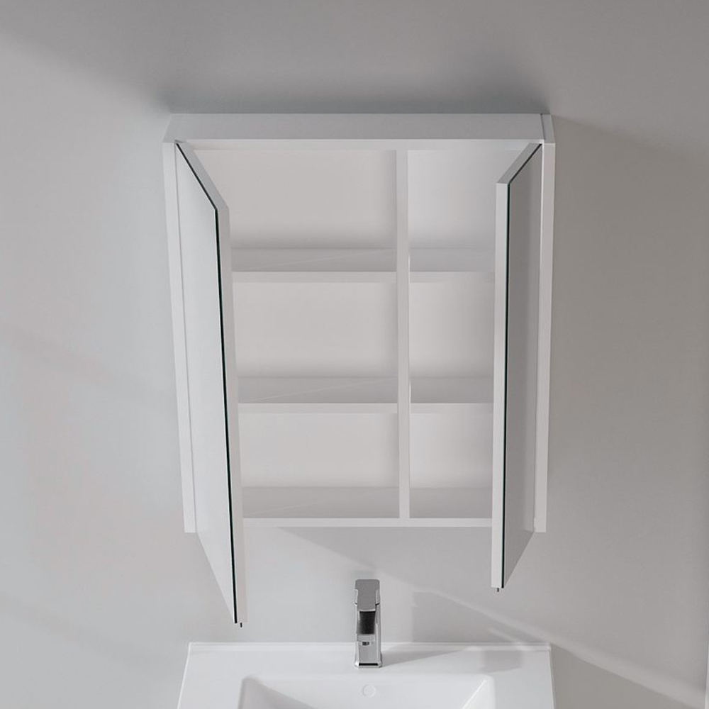 Arno Small Wooden Wall Mounted Bathroom Mirror Cabinet in White