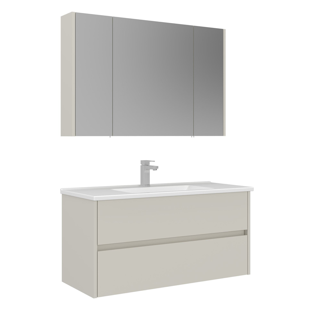 Arno Wooden Bathroom Furniture Set with 3 Doors 2 Drawers in Cashmere