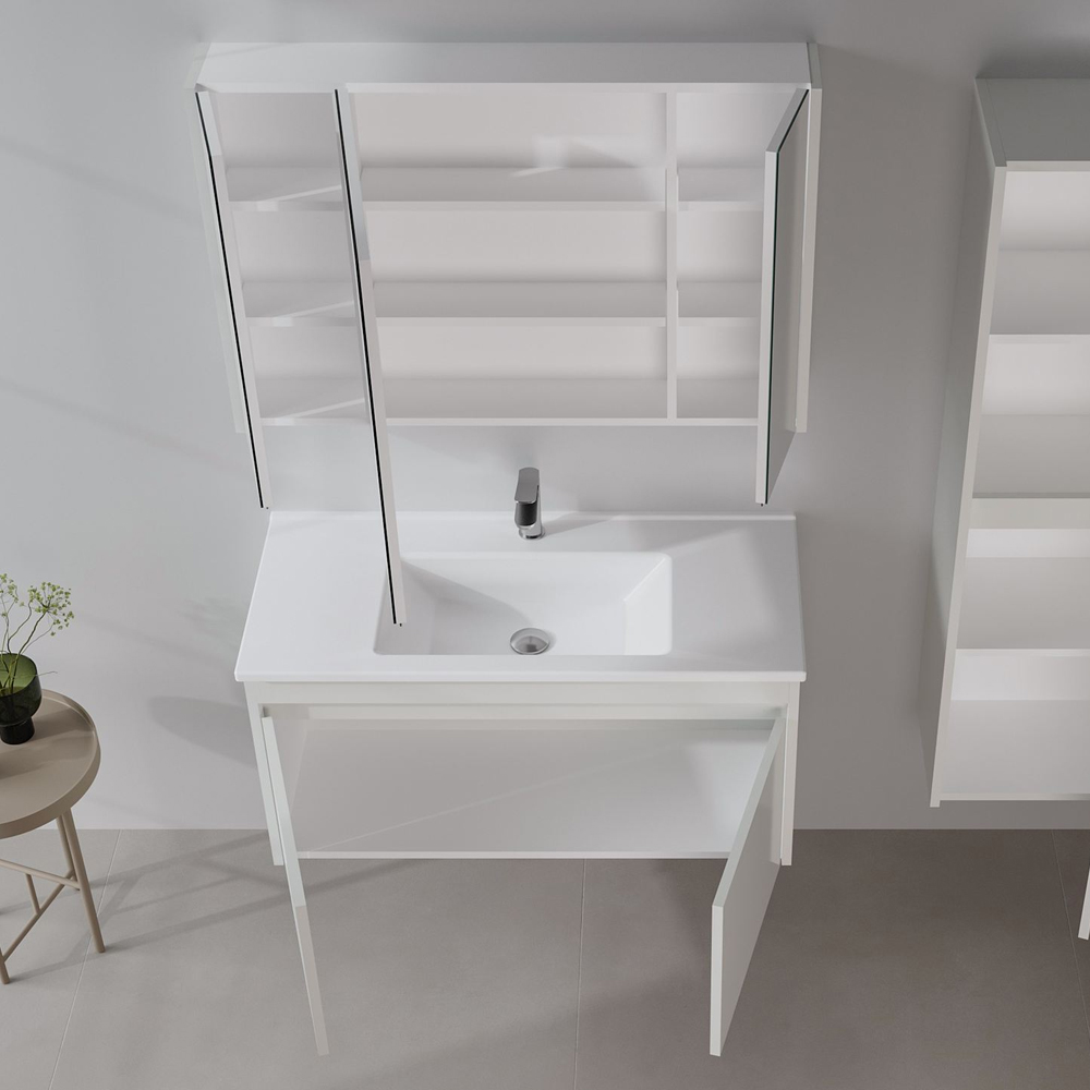 Arno Wooden Bathroom Furniture Set with 5 Doors in Cashmere