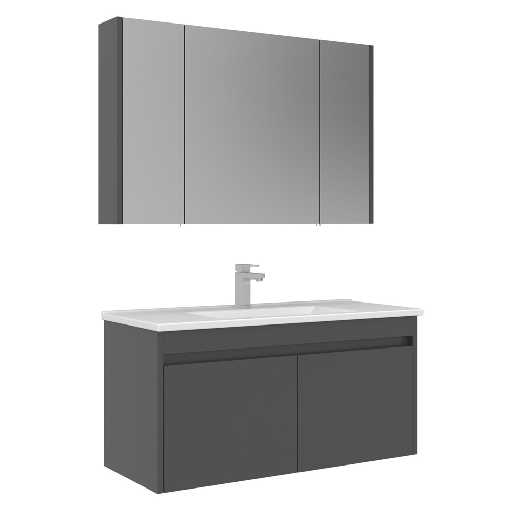 Arno Wooden Bathroom Furniture Set with 5 Doors in Grey