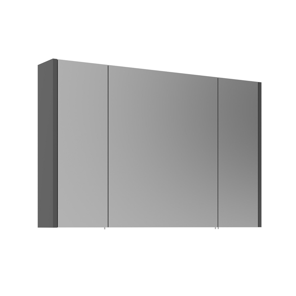 Arno Wooden Wall Mounted Bathroom Mirror Cabinet in Grey and Anthracite