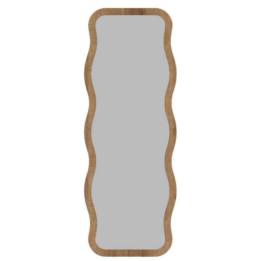 Aror Wavy Wooden Full Length Mirror in Natural