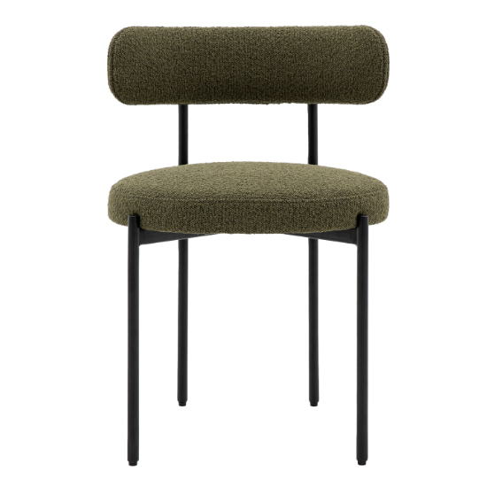 Arras Green Polyester Fabric Dining Chairs In Pair