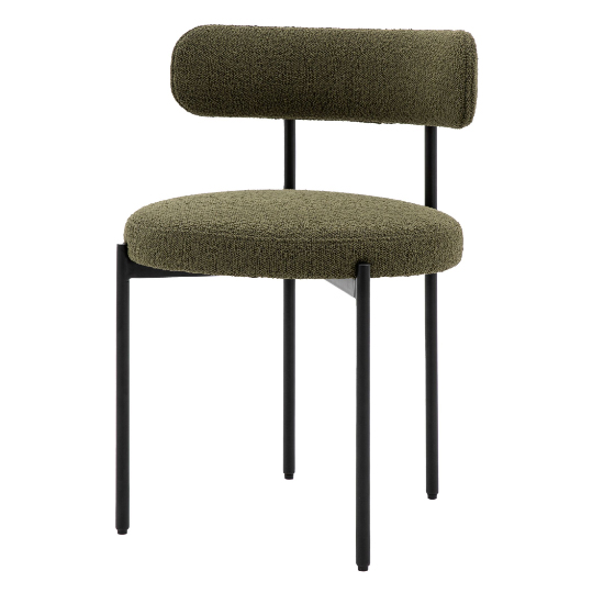 Arras Green Polyester Fabric Dining Chairs In Pair