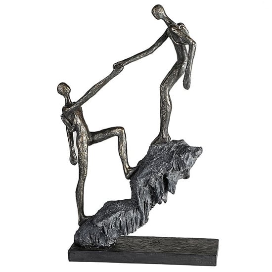 Read more about Arrival poly design sculpture in antique bronze and grey
