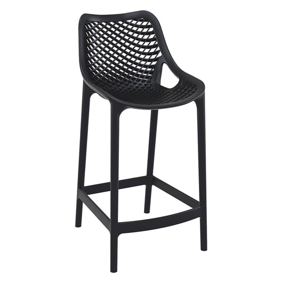 Product photograph of Arrochar Outdoor Polypropylene Bar Stool In Black from Furniture in Fashion