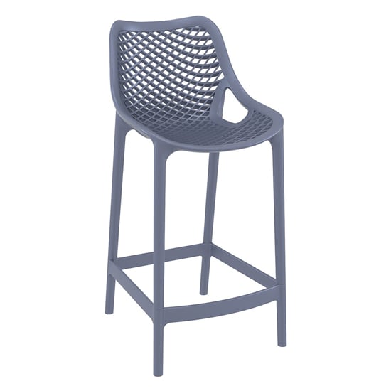 Product photograph of Arrochar Outdoor Polypropylene Bar Stool In Dark Grey from Furniture in Fashion