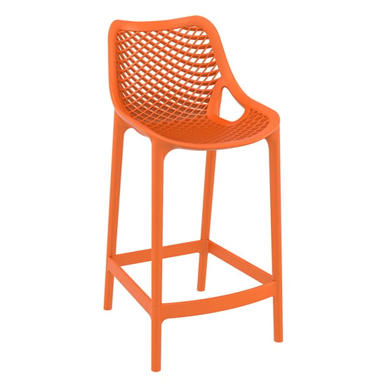 Product photograph of Arrochar Outdoor Polypropylene Bar Stool In Orange from Furniture in Fashion