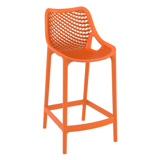 Arrochar Outdoor Polypropylene Bar Stool In Orange