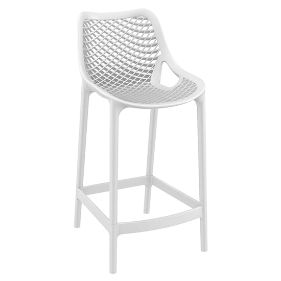 Product photograph of Arrochar Outdoor Polypropylene Bar Stool In White from Furniture in Fashion