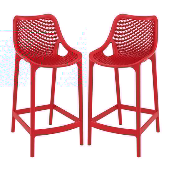 Read more about Arrochar outdoor red polypropylene bar stools in pair