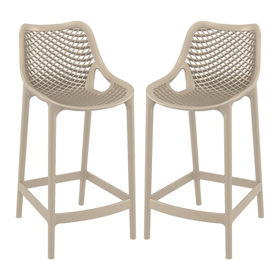 Read more about Arrochar outdoor taupe polypropylene bar stools in pair