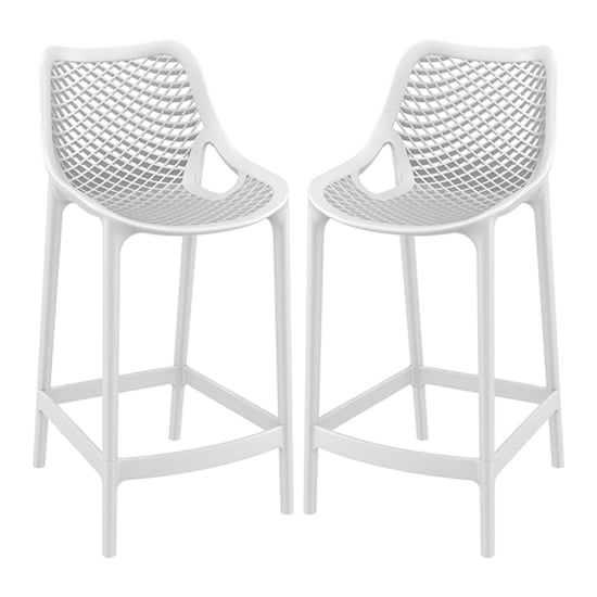 Read more about Arrochar outdoor white polypropylene bar stools in pair