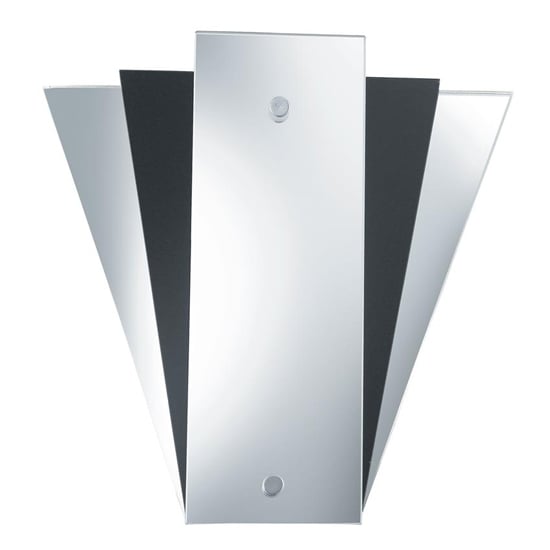 Read more about Art deco frosted glass mirror wall light with black panel