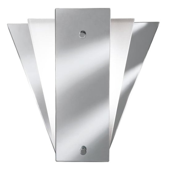 Read more about Art deco frosted glass mirror wall light with white panel