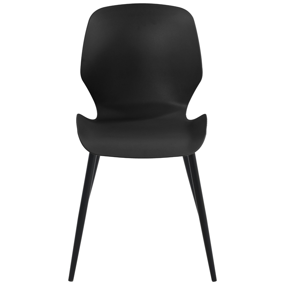 Arta Curved Plastic Dining Chairs In Pair - Black
