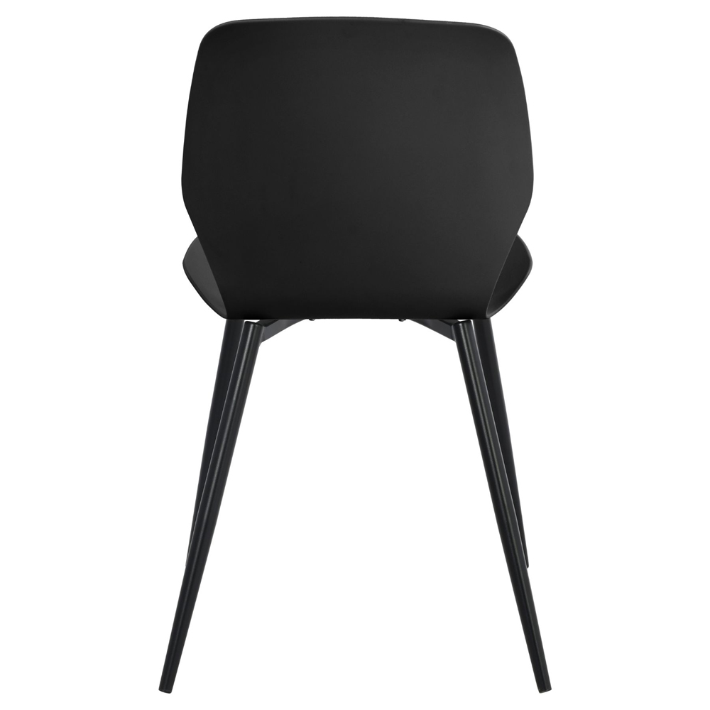 Arta Curved Plastic Dining Chairs In Pair - Black