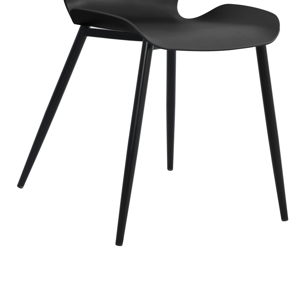 Arta Curved Plastic Dining Chairs In Pair - Black