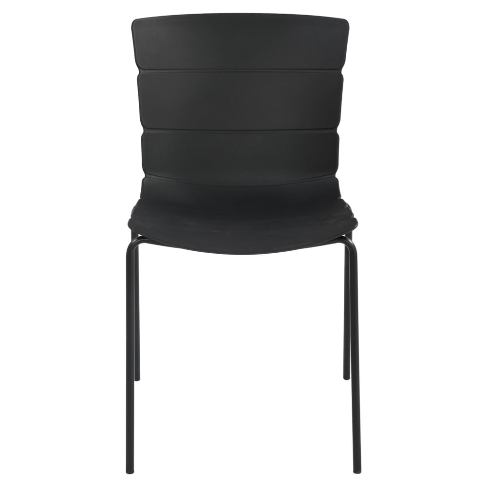 Arta Plastic Dining Chairs In Pair - Black