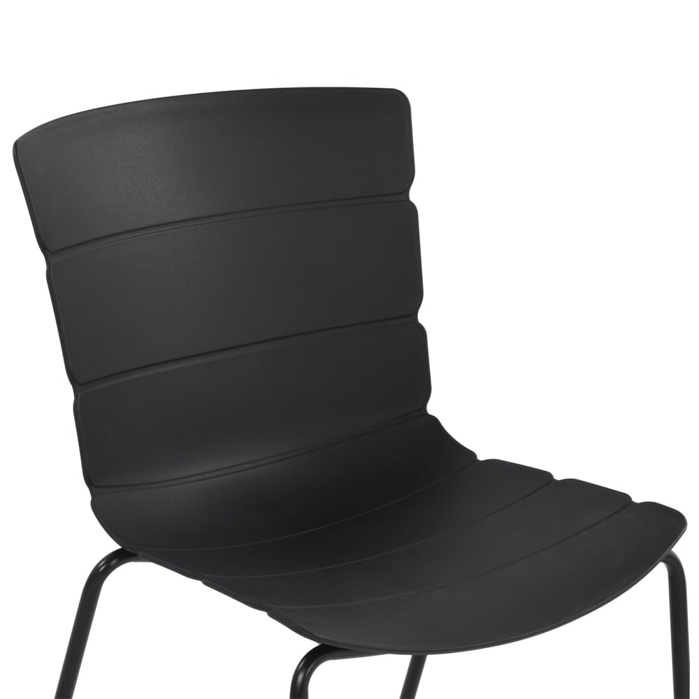 Arta Plastic Dining Chairs In Pair - Black