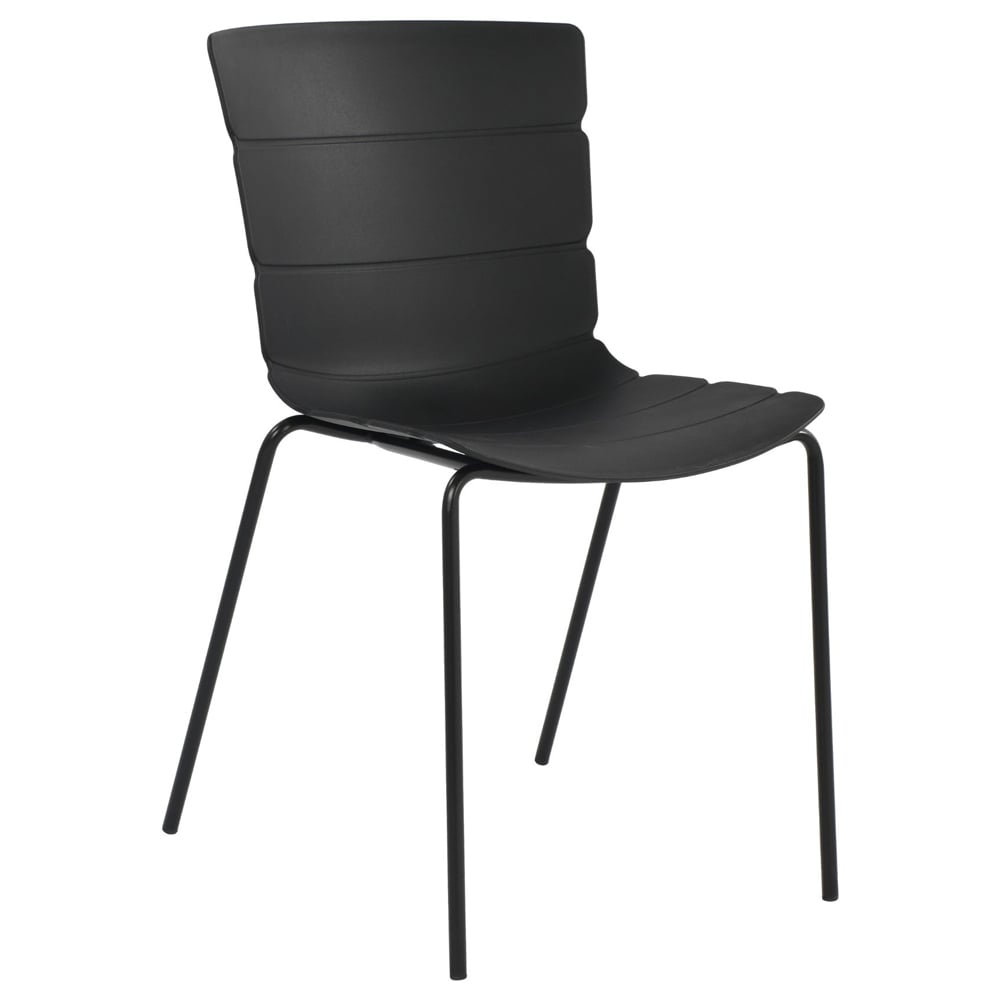 Arta Plastic Dining Chairs In Pair - Black