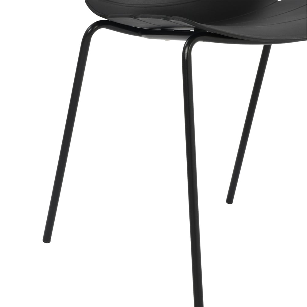 Arta Plastic Dining Chairs In Pair - Black