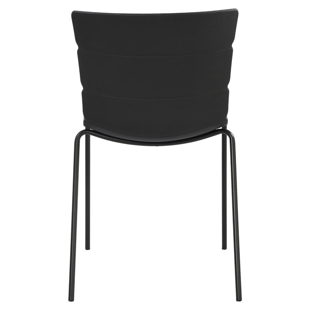 Arta Plastic Dining Chairs In Pair - Black