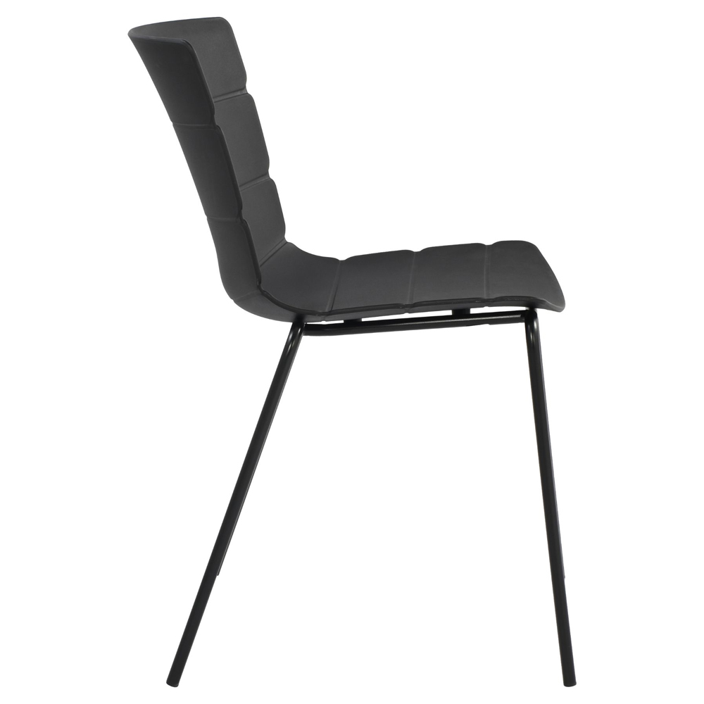 Arta Plastic Dining Chairs In Pair - Black