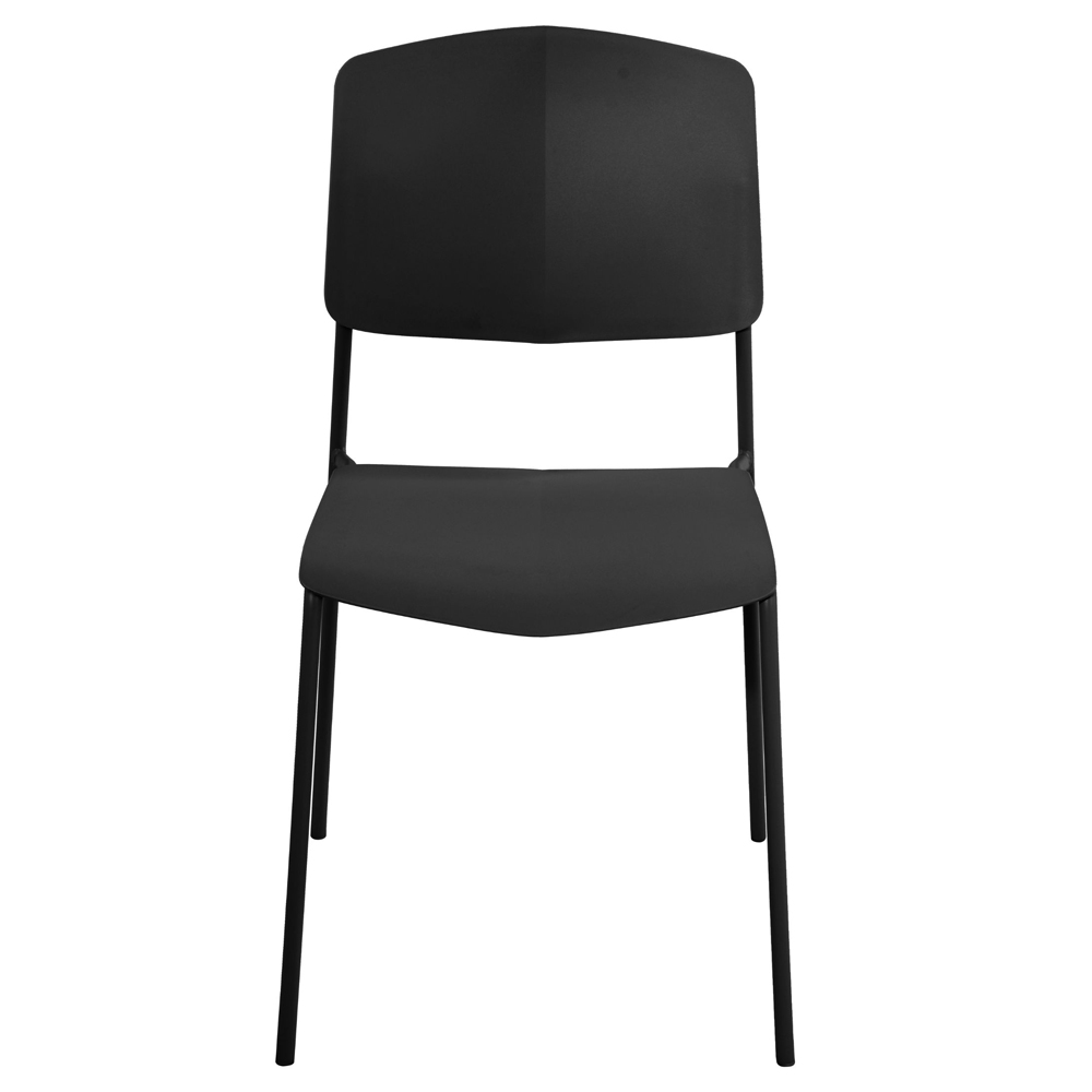 Arta Black Straight Plastic Dining Chairs - Pair