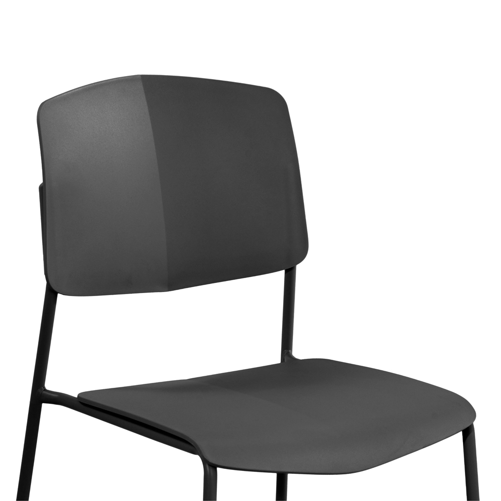 Arta Black Straight Plastic Dining Chairs - Pair