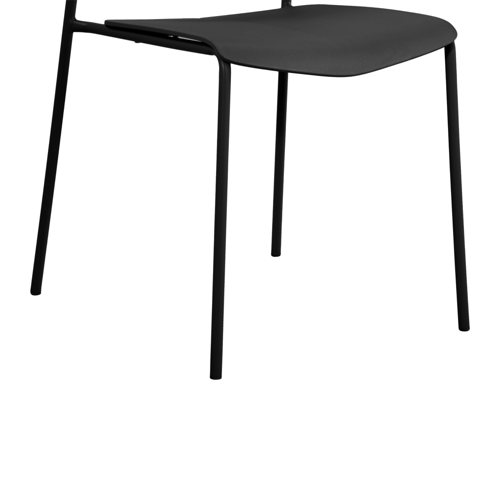 Arta Black Straight Plastic Dining Chairs - Pair