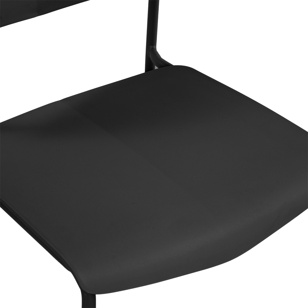 Arta Black Straight Plastic Dining Chairs - Pair