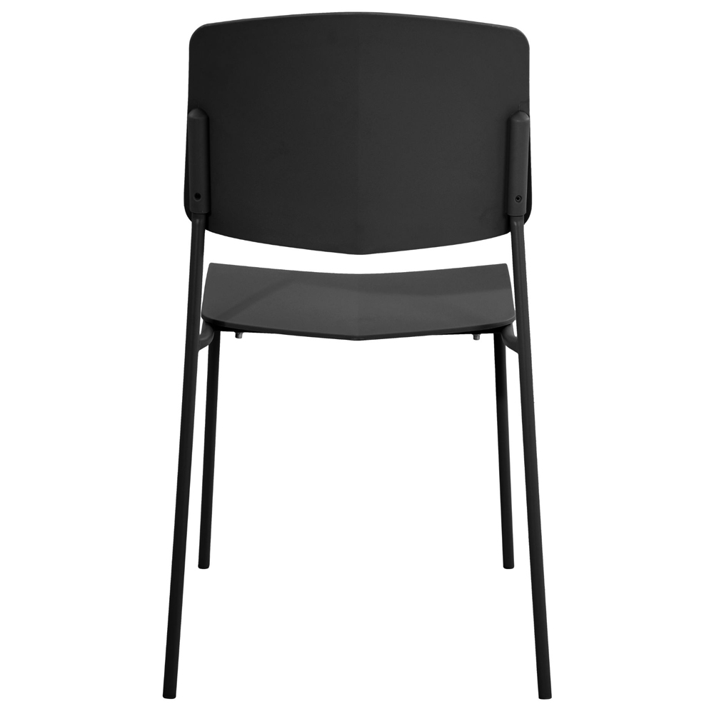Arta Black Straight Plastic Dining Chairs - Pair