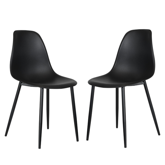 Product photograph of Arta Curve Black Plastic Seat Dining Chairs In Pair from Furniture in Fashion