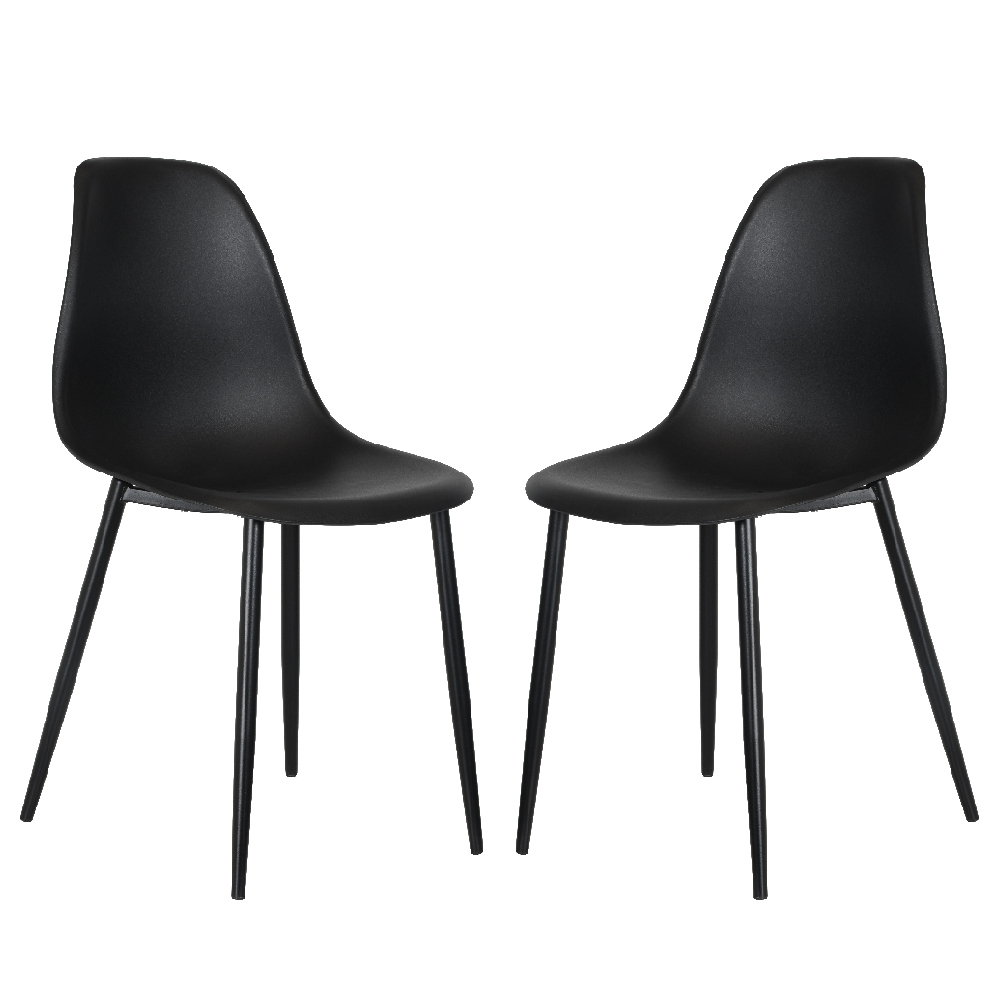 Product photograph of Arta Curve Black Plastic Seat Dining Chairs In Pair from Furniture in Fashion