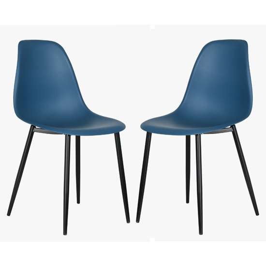 Product photograph of Arta Curve Blue Plastic Seat Dining Chairs In Pair from Furniture in Fashion