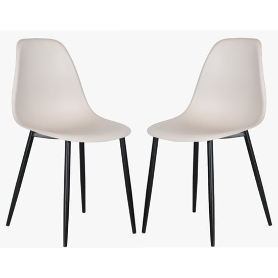 Arta Curve Calico Plastic Seat Dining Chairs In Pair
