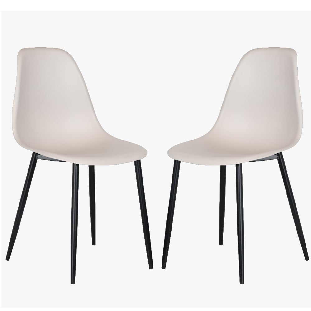 Read more about Arta curve calico plastic seat dining chairs in pair