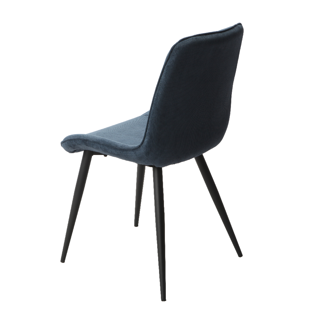 Arta Diamond Stitch Blue Fabric Dining Chairs In Pair