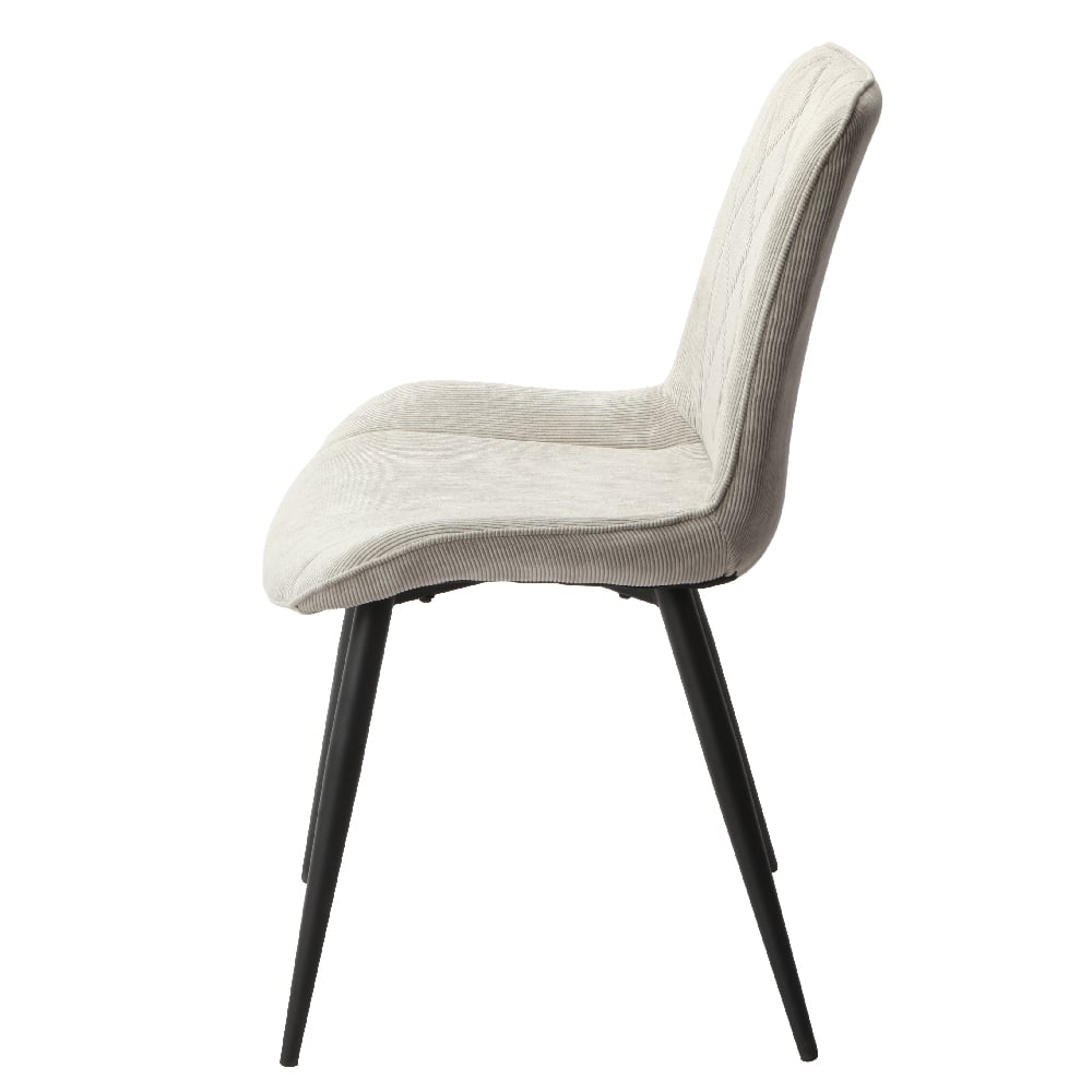Arta Diamond Stitch Light Grey Fabric Dining Chairs In Pair