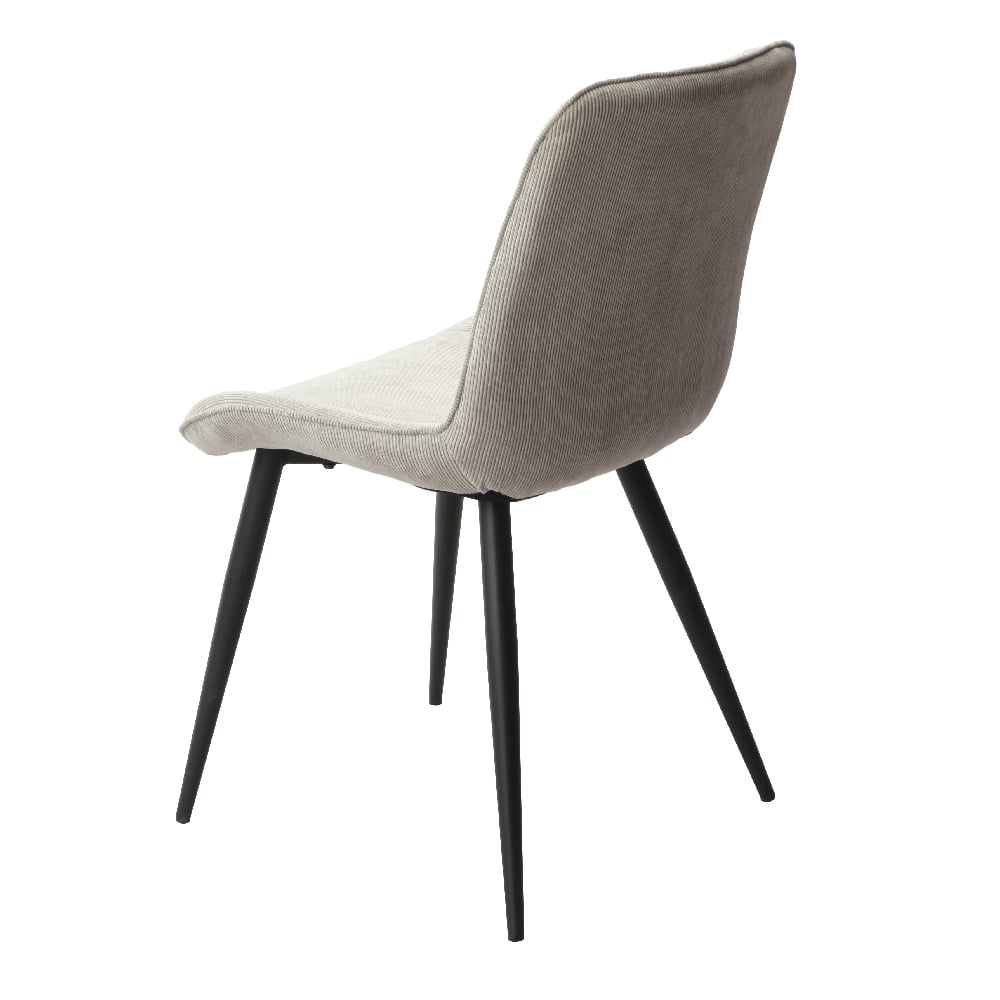 Arta Diamond Stitch Light Grey Fabric Dining Chairs In Pair